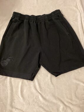 New Era HEAT Black Athletic Shorts with Elastic Waistband